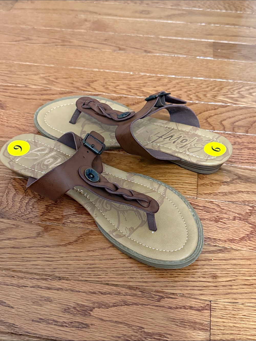 Brown Braided Toe-Post Sandals - Women